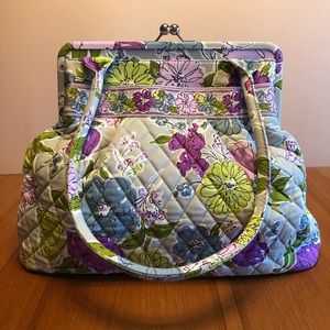 Vera Bradley Alice Kisslock Satchel in Watercolor